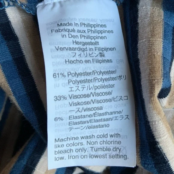 Madewell Ribbed Turtleneck Top in Stripe Small - Picture 6 of 8